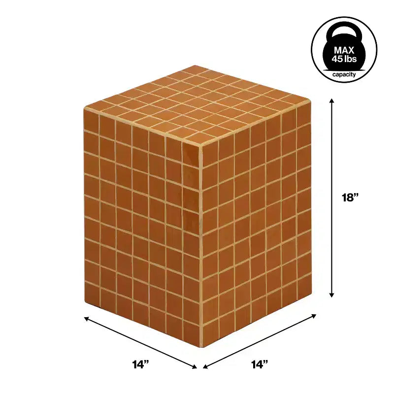 Tavolino rettangolare moderno in ceramica piastrellata in stile bohémien