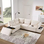 Canapé-lit modulaire sectionnel Whisen 270 - 6 places en forme de L avec pouf de rangement, canapé en chenille, personnalisable pour salon et appartement
