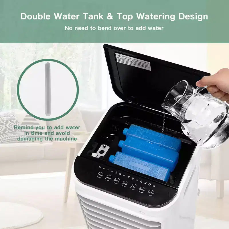 Rafraîchisseur d'air évaporatif portable Costway 4-en-1 avec réservoir d'eau de 12 L et 4 accumulateurs de froid