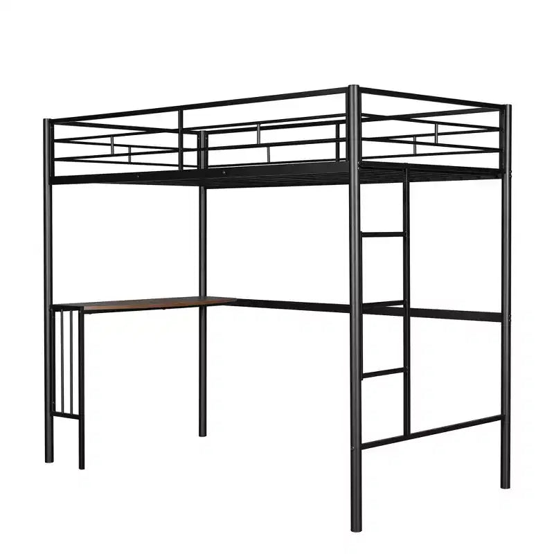 Lit superposé en métal une place sur deux places avec bureau, lit mezzanine une place avec lit inférieur double séparé pour enfants