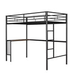 Lit superposé en métal une place sur deux places avec bureau, lit mezzanine une place avec lit inférieur double séparé pour enfants