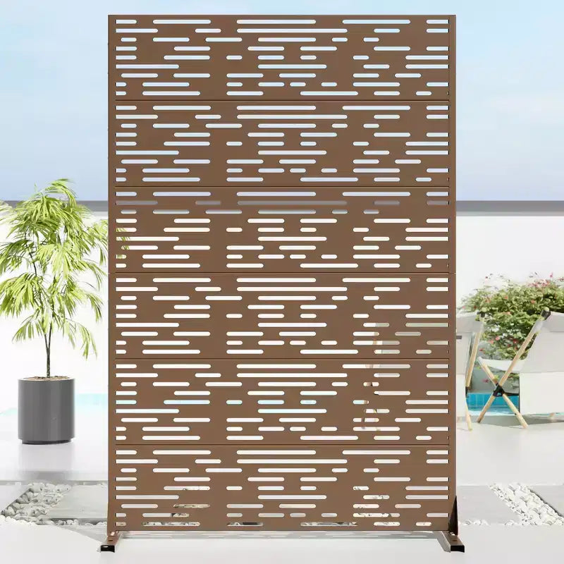 MAYEERTY Divisorio per stanza Godfrey Light B-Type Lamiera zincata marrone 72x47x16 pollici Set da 6 pezzi Set da 3 pezzi