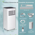 Climatiseur portable Costway 10000 BTU 3-en-1 refroidisseur d'air avec ventilateur déshumidificateur mode veille