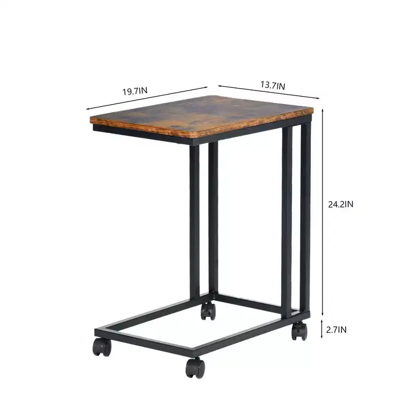 Divano Letto Convertibile FurnitureR con Set Tavolino Laterale su Ruote, Divano Moderno in Velluto a Coste con Tavolino per Snack Movibile per Soggiorno, Appartamento, Spazi Piccoli