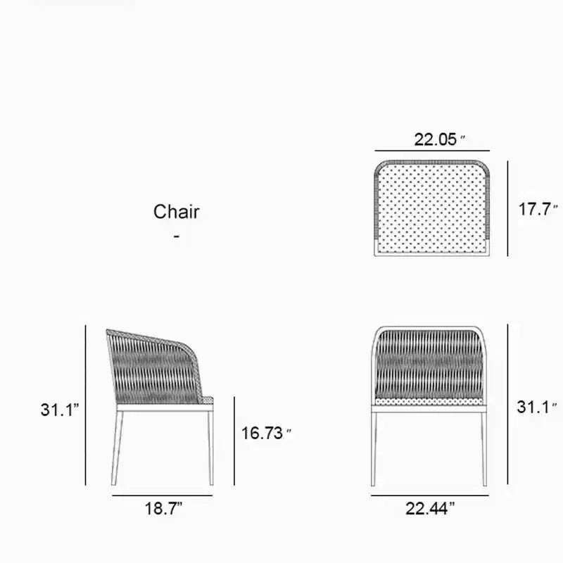 Ensemble de salle à manger d'extérieur PURPLE LEAF en osier tout temps avec table, cadre entièrement en aluminium pour pelouse, jardin, terrasse avec coussins