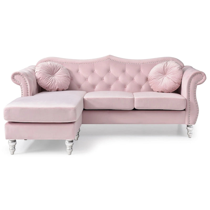 Divano Hollywood Velvet con Chaise Longue Reversibile