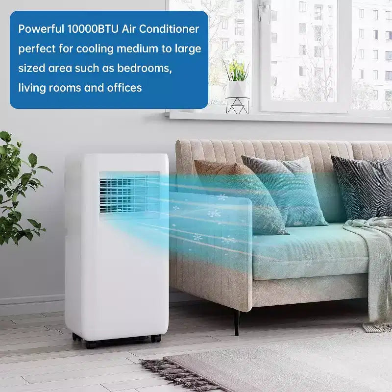 Climatiseur portable GustoWave 10000 BTU pour pièce jusqu'à 42 m² avec minuterie 24h, mode veille