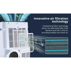 Climatiseur portable Acekool 14000 BTU, unité de climatisation 3-en-1 avec Wi-Fi, refroidit et chauffe jusqu'à 65 m², télécommande, pour salon/camping-car/espace de travail
