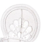 bali & pari Ediva Fauteuil d'appoint paon en rotin naturel blanc : Polyester rembourré, aucun assemblage requis