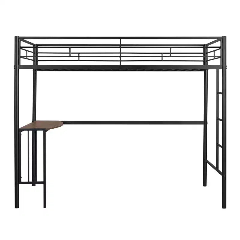 Lit superposé en métal une place sur deux places avec bureau, lit mezzanine une place avec lit inférieur double séparé pour enfants