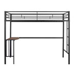 Lit superposé en métal une place sur deux places avec bureau, lit mezzanine une place avec lit inférieur double séparé pour enfants