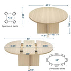 Tavolo da pranzo rotondo allungabile da 43,3''-59'' per 4-8 persone, moderno tavolo da pranzo ovale da cucina con prolunghe rimovibili, tavolo da pranzo per sala da pranzo, cucina