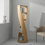 Libreria verticale a 5 ripiani in legno modello clessidra contemporanea