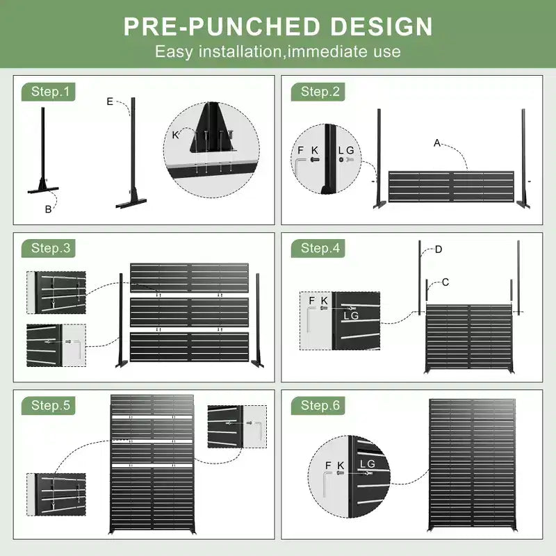72 H Dovelina Brise-vue extérieur décoratif pour jardin (Lot de 2)