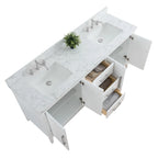 Mobile lavabo doppio Vanity Art 72 per bagno con piano in marmo composito