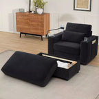 Divano letto Chaise Lounge con pouf contenitore mobile, seduta profonda