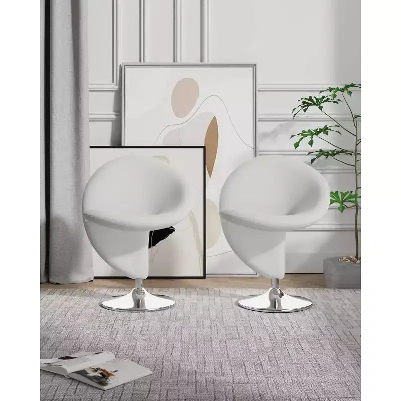 Set di 2 Poltrone Girevoli "Curl" in Misto Lana - Manhattan Comfort