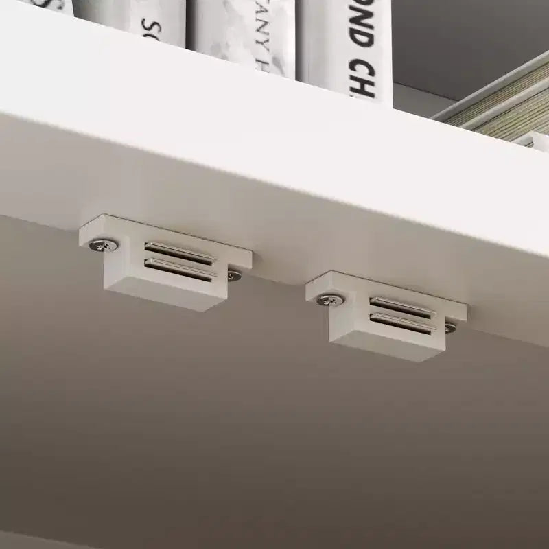 Meuble TV Famapy Blanc Grand Meuble de Rangement avec Armoires et Spots LED pour Salon