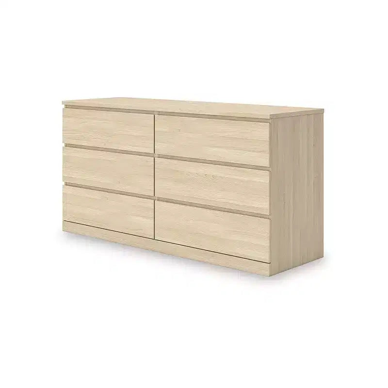 Cassettiera moderna Onita a 6 cassetti di Signature Design by Ashley, cassettiera in legno marrone naturale con design senza maniglie