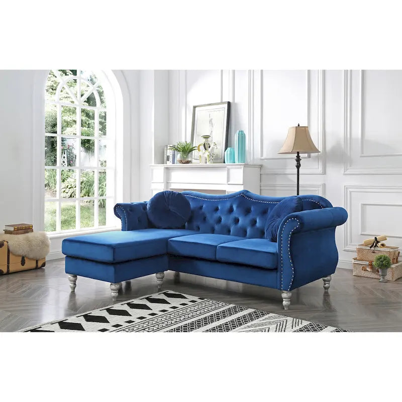 Divano Hollywood Velvet con Chaise Longue Reversibile