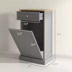Mobile da cucina con pattumiera a ribalta, mobile per la raccolta differenziata indipendente, supporto per pattumiera con cassetto