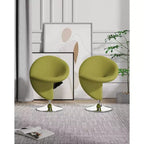 Set di 2 Poltrone Girevoli "Curl" in Misto Lana - Manhattan Comfort
