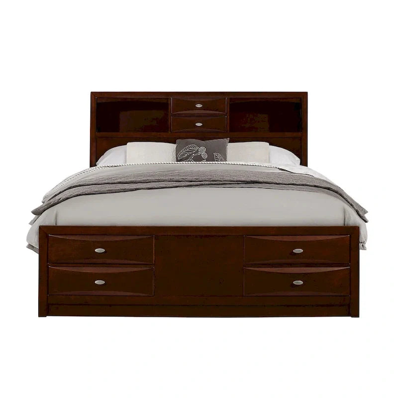 Letto Matrimoniale in Legno Massello Espresso con Otto Cassetti