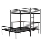 Lit superposé en métal une place sur deux places avec bureau, lit mezzanine une place avec lit inférieur double séparé pour enfants