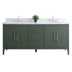 Mobile lavabo doppio Vanity Art 72 per bagno con piano in marmo composito