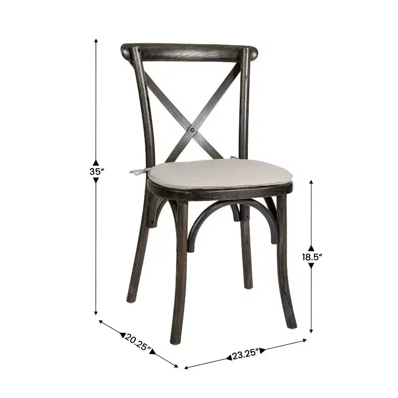 Sedia impilabile in legno con schienale a croce e cuscino serie HERCULES Flash Furniture