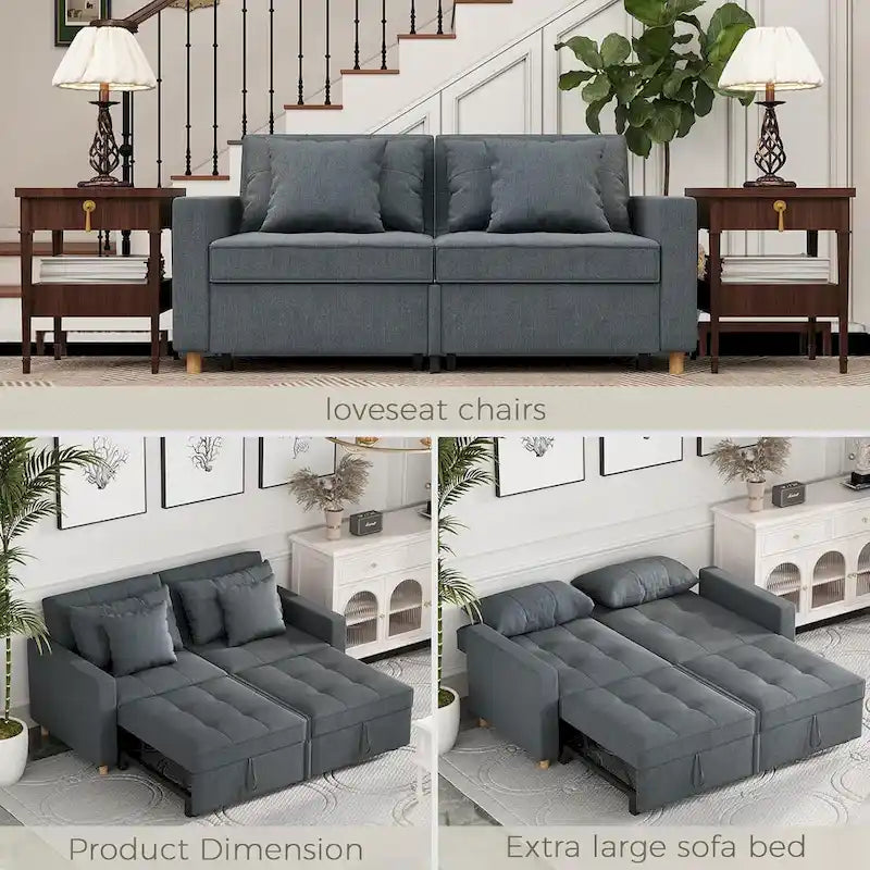 AECOJOY Divano Letto 3 in 1, Letto Singolo Convertibile