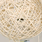 Lampada da terra in rattan LED a colonna con spina per soggiorno