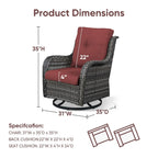 Gymojoy Poltrone a dondolo da esterno in vimini con base girevole (set da 2)